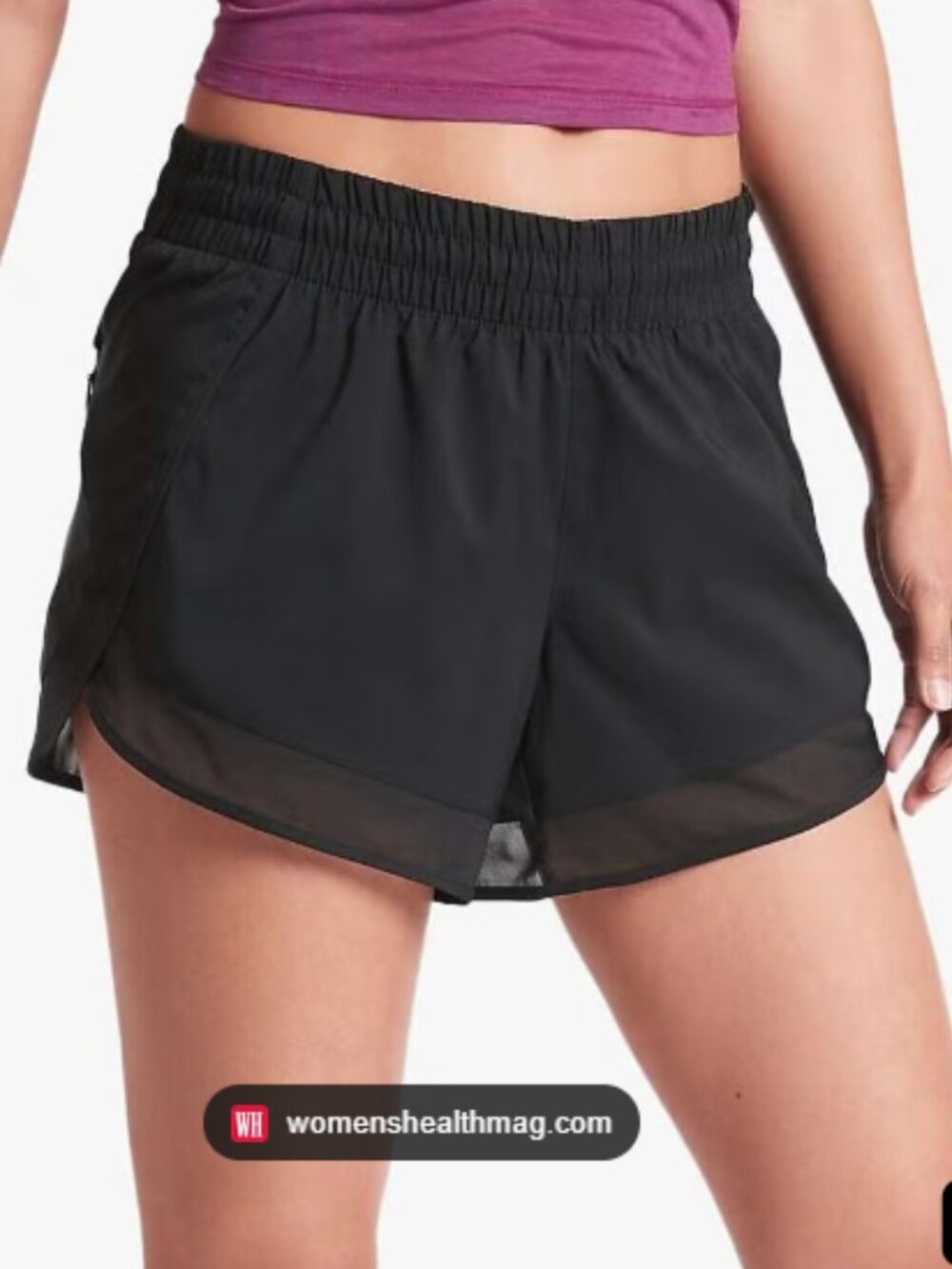 Athleta: Mesh Racer Run 4" Shorts, Size Large, Black